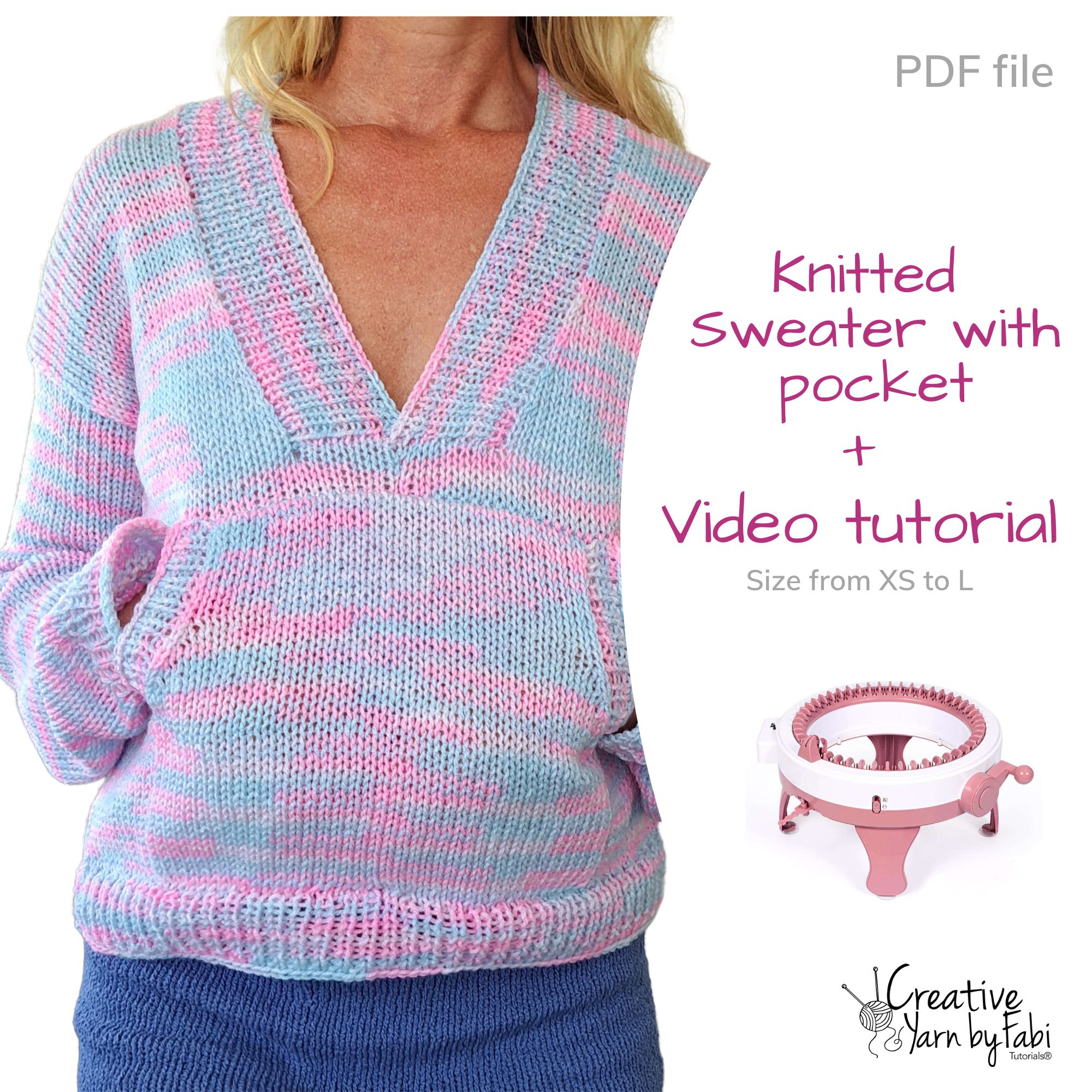 Knitted Pocket Sweater on Sentro knitting machine