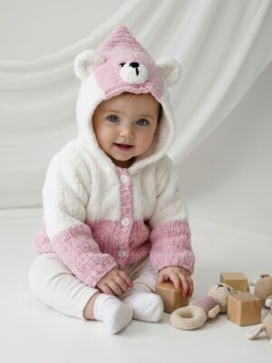 Baby and Toddlers Bear Hooded Cardigan pattern