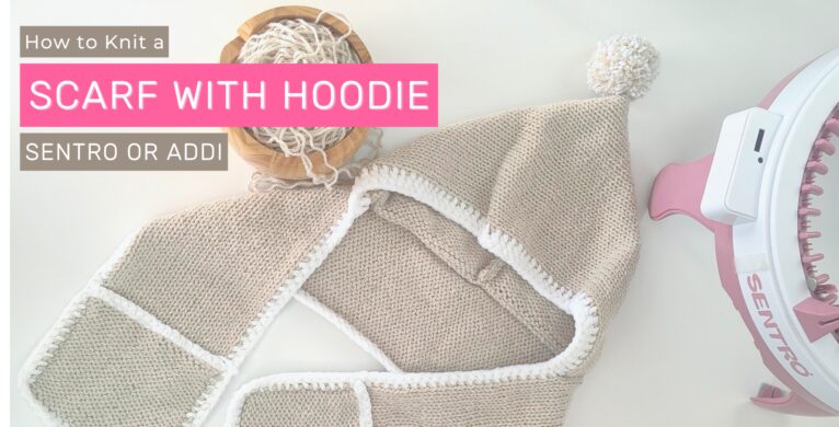 How to make a Scarf with Hoodie for kids on a Sentro knitting machine
