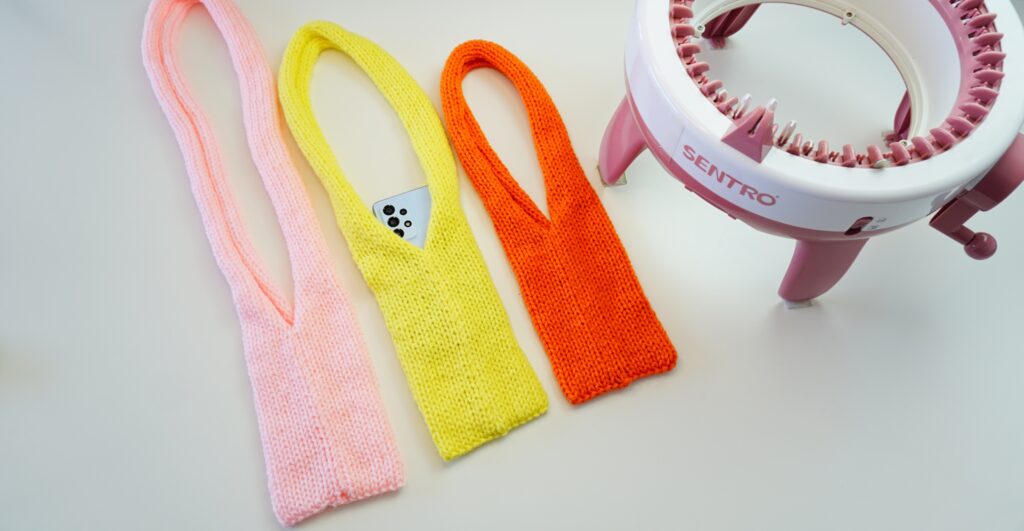 Issey Miyake Inspired iPhone Pocket Knitted Bag