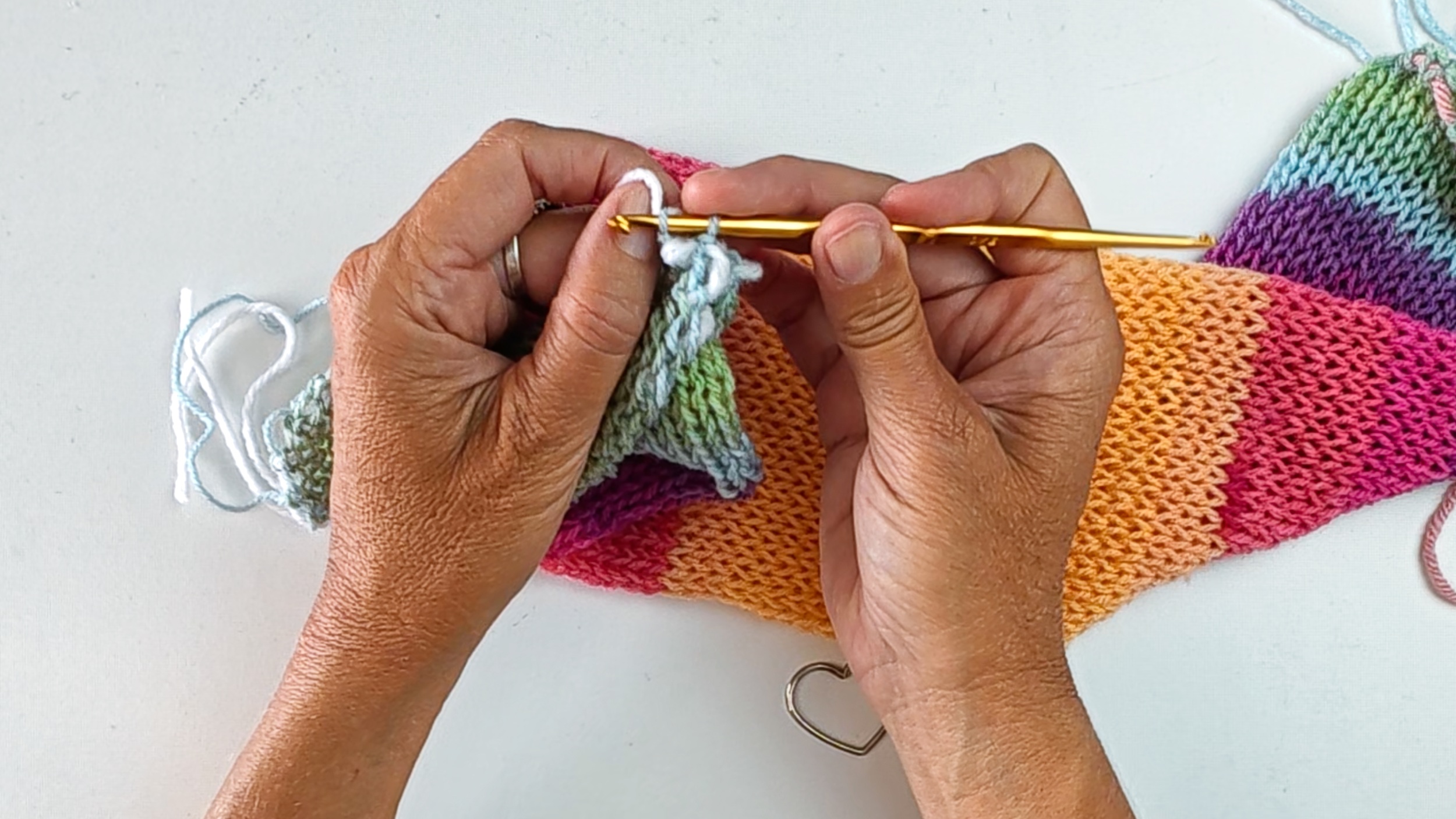 Heart Ear Warmer on a Sentro 40 Needles