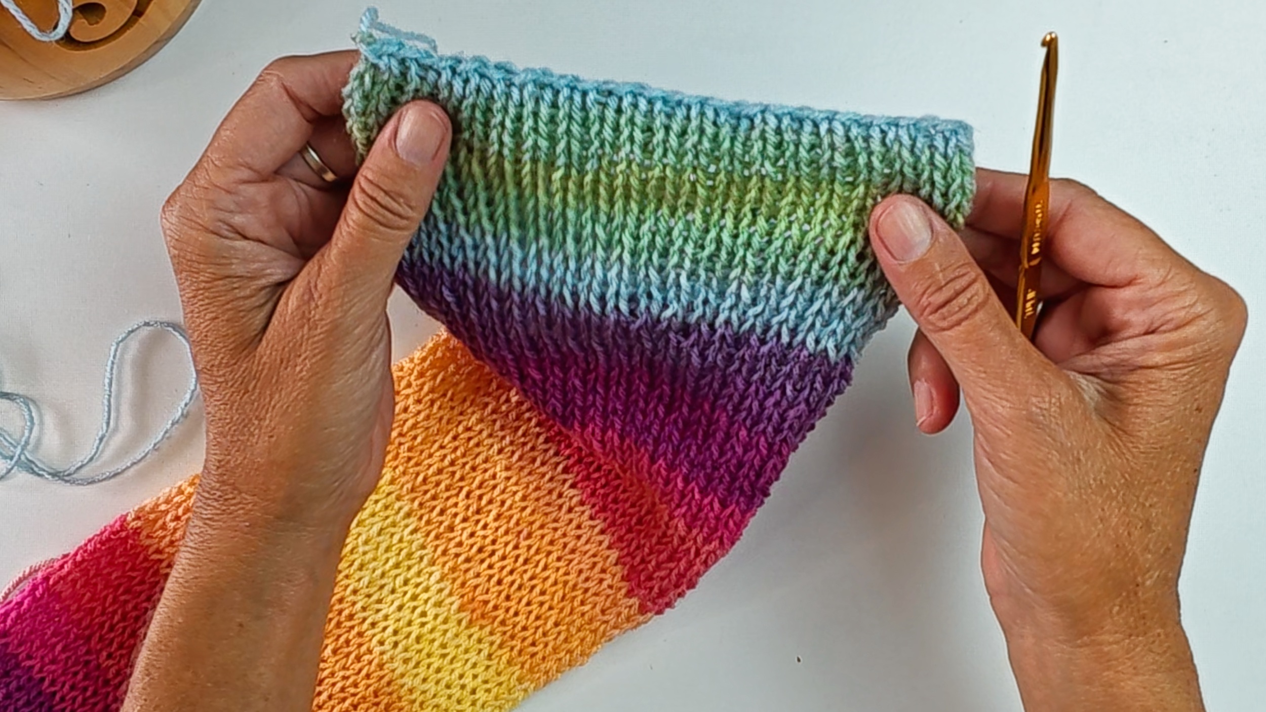 Heart Ear Warmer on a Sentro 40 Needles