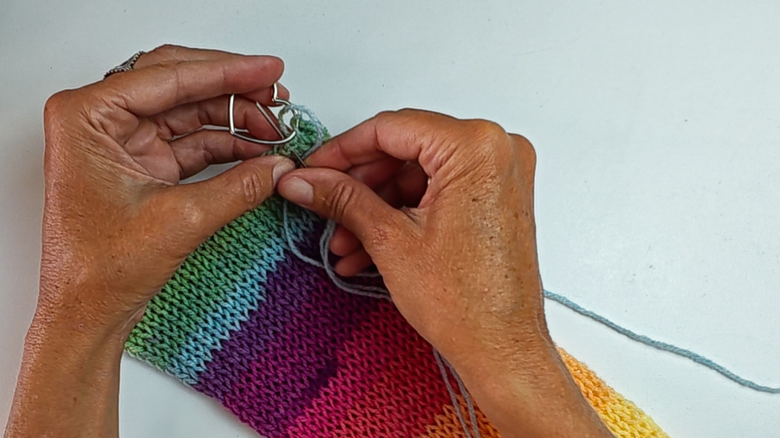 Heart Ear Warmer on a Sentro 40 Needles