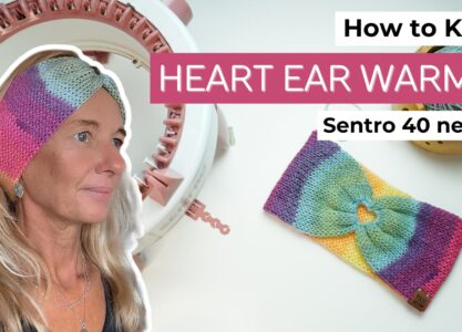 Heart Ear Warmer on a Sentro 40 Needles