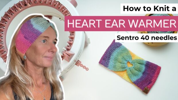 Heart Ear Warmer on a Sentro 40 Needles