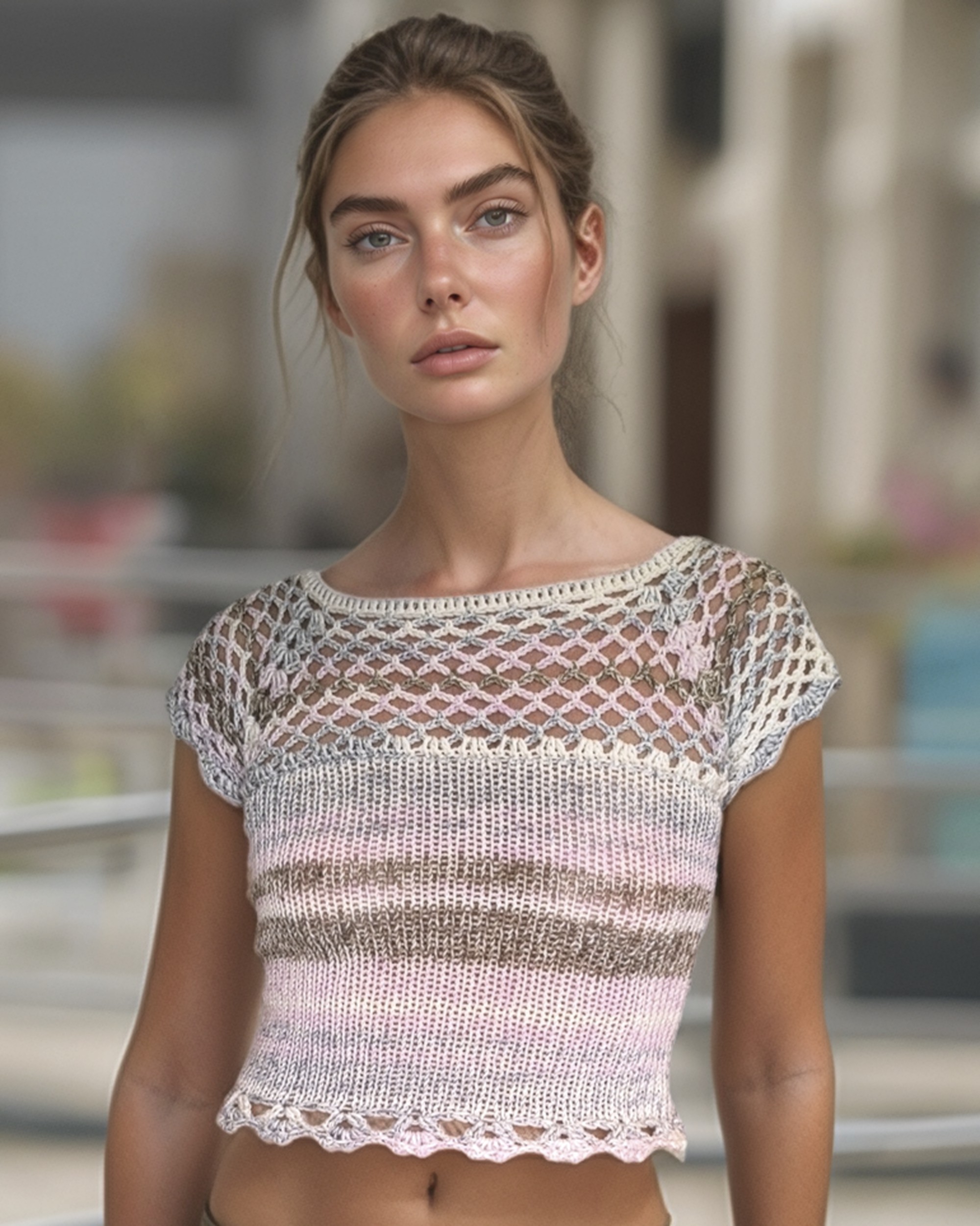 Crochet Yoke Top pattern for Sentro or Addi 5 Crochet Yoke Top pattern for Sentro