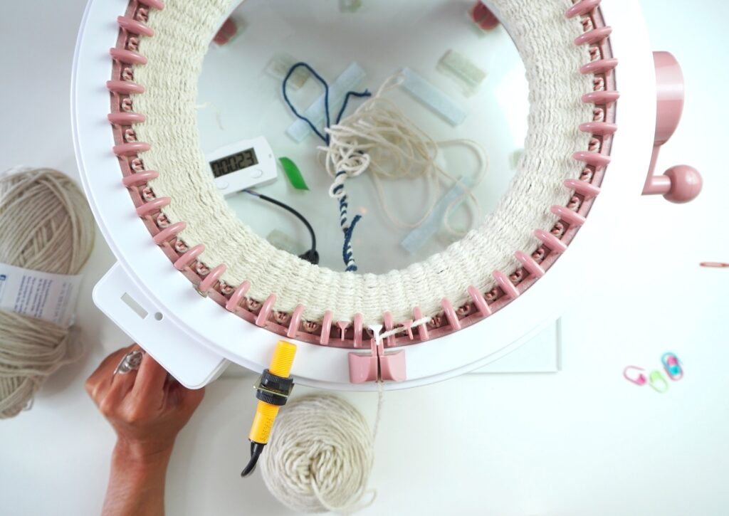How to make the Viral Baseball Cap Ear Warmer on a Sentro Knitting Machine 4 Viral Baseball Cap Ear Warmer on a Sentro