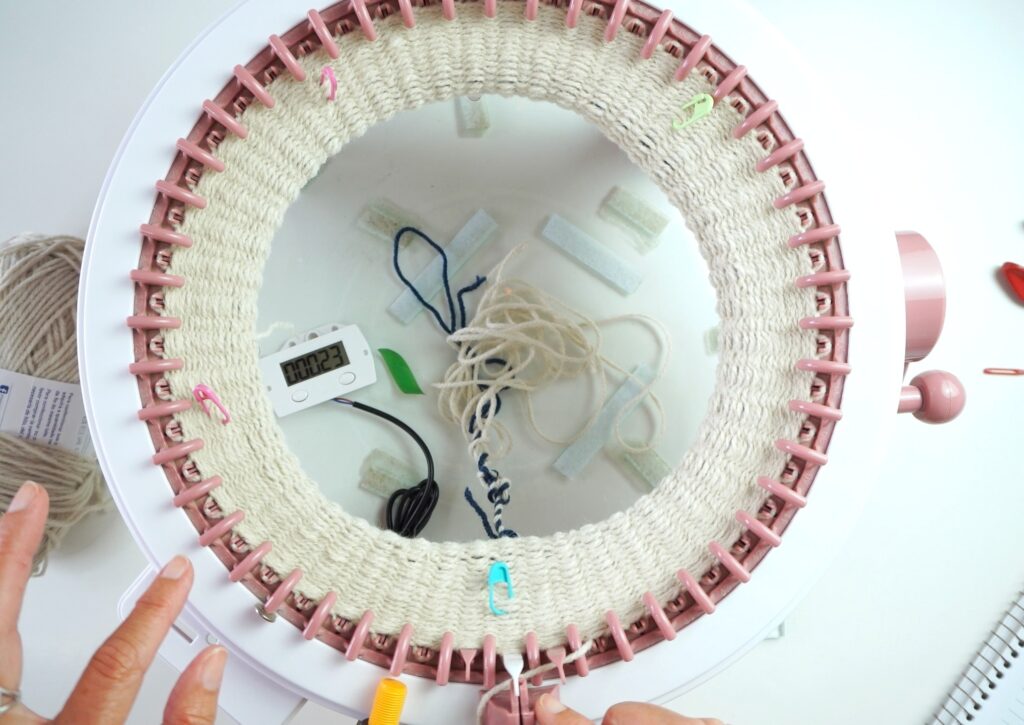 How to make the Viral Baseball Cap Ear Warmer on a Sentro Knitting Machine 5 Viral Baseball Cap Ear Warmer on a Sentro