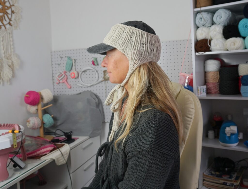 How to make the Viral Baseball Cap Ear Warmer on a Sentro Knitting Machine 14 Viral Baseball Cap Ear Warmer on a Sentro